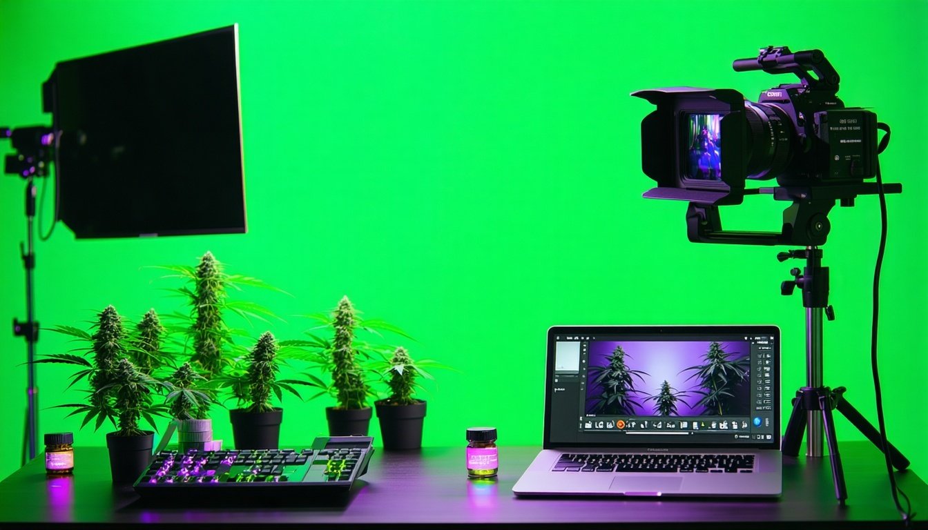 A dynamic image showcasing a modern video producti